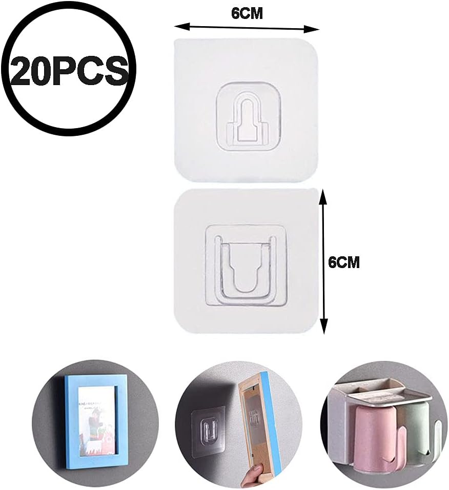 20 пар двухсторонних самоклеящихся настенных крючков с перфорацией без отверстий Magic Hooks прозрачные бесшовные самоклеящиеся крючки для ванной и кухни