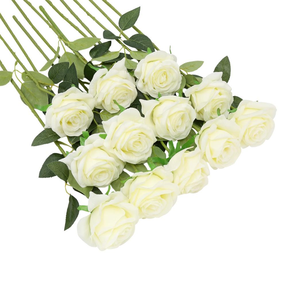 12 шт. искусственный шелковый цветок розы поддельные цветы для свадебного букета вечерние украшения дома