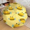 Cute Bee Print Automatic Opening/Closing Umbrella with Foldable Design, Iron Frame, Outdoor Use, Festival Gift, Suitable for Fans, Travel, D