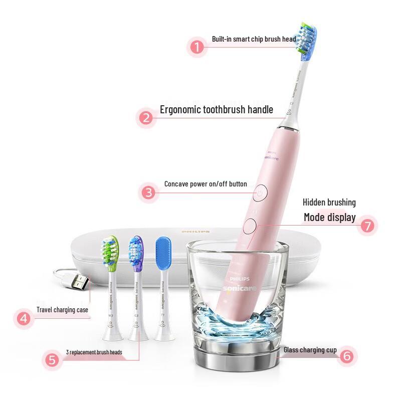 Philips Умная звуковая электрическая зубная щетка DiamondClean HX9924/22 Штепсель CN (адаптер в комплекте)