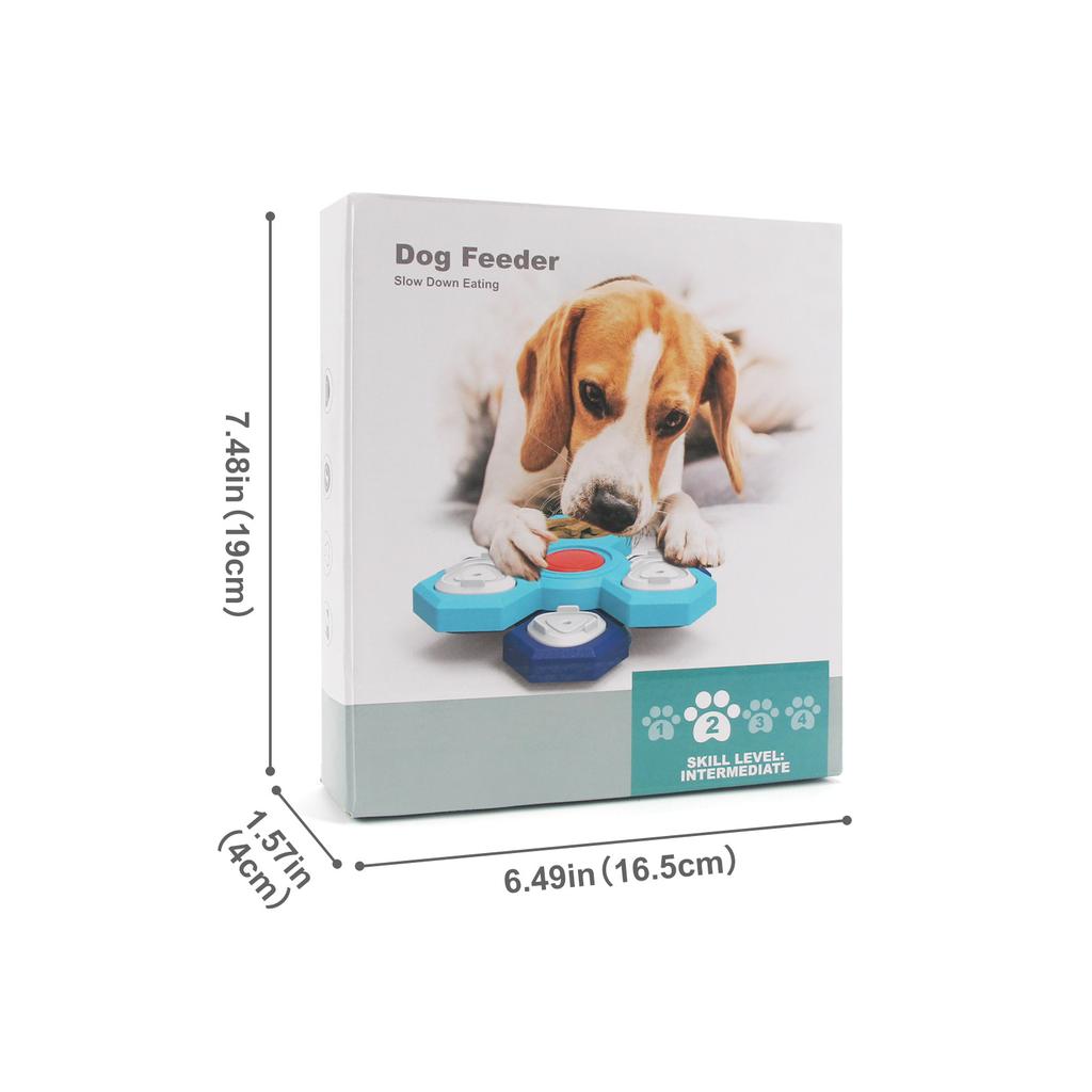 Dog Feeder 2 Layers, Dog Interactive Turntable Toy for IQ Training and Entertainment, Mentally Stimulating Toys Boredom and Smart Dogs, Cats
