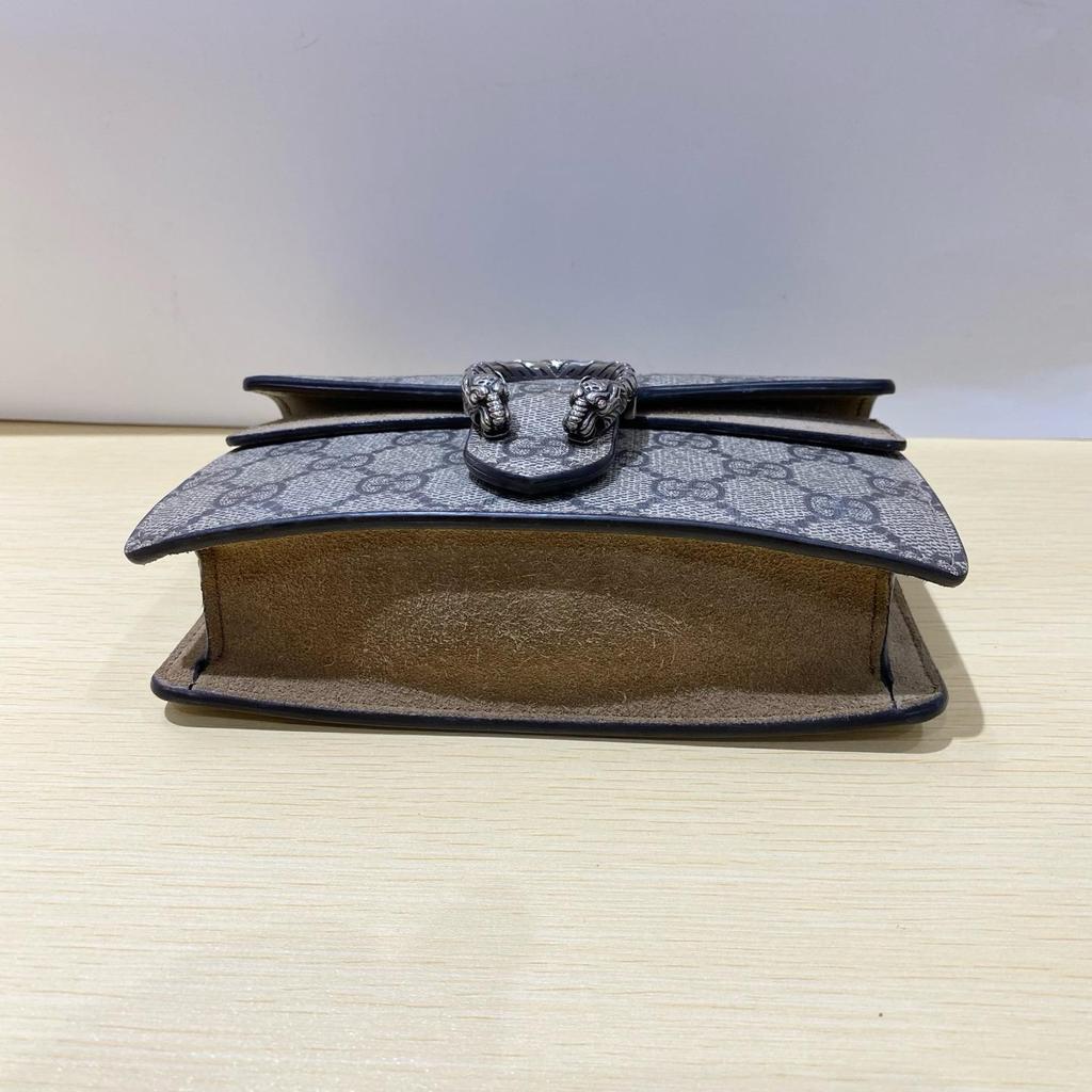[Б/У] Сумка Gucci Dionysus GG Supreme Super Mini 'Бежевая' - Очень хорошее состояние #356U9P