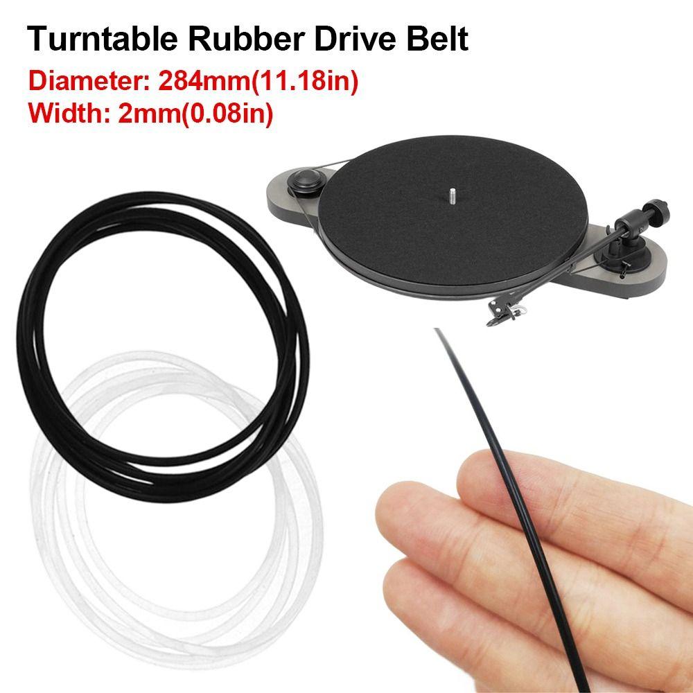 1Pcs 284mm Dia Turntable Rubber Drive Belt 2mm Width Phonograph Belt Belt-Driven Turntables