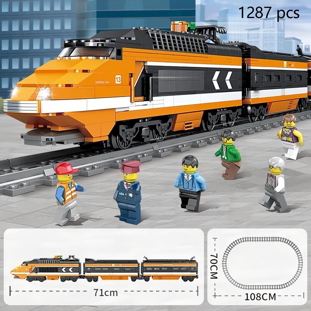 Технический городской электропоезд высокотехнологичный железнодорожный путь строительные блоки транспортное средство метро сборные кирпичи игрушки рождественские подарки для детей и взрослых