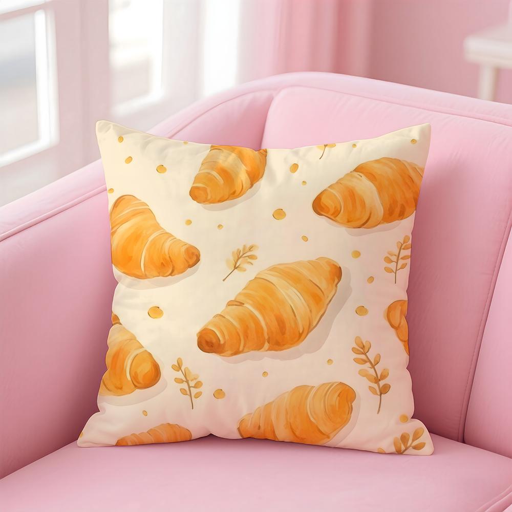 Fashion Food Art Patterns Cushion Cover Pillow Case Soft Friendly Fabric Concealed Zipper