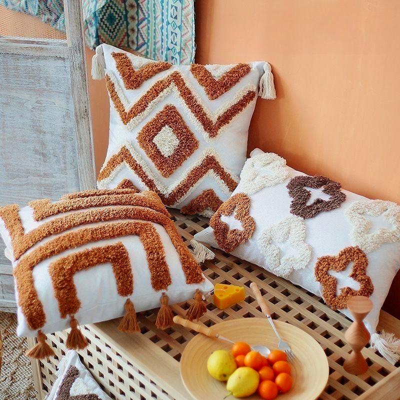 Подушка в скандинавском стиле, группа подушек, подушка для дивана B&B, прикроватная подушка, подушка с этническим узором, льняная подушка для поясницы