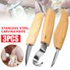 3Pcs Spoon Wood Carving Whittling Hook Knife Cutter Woodcarving Craft Hand Tools