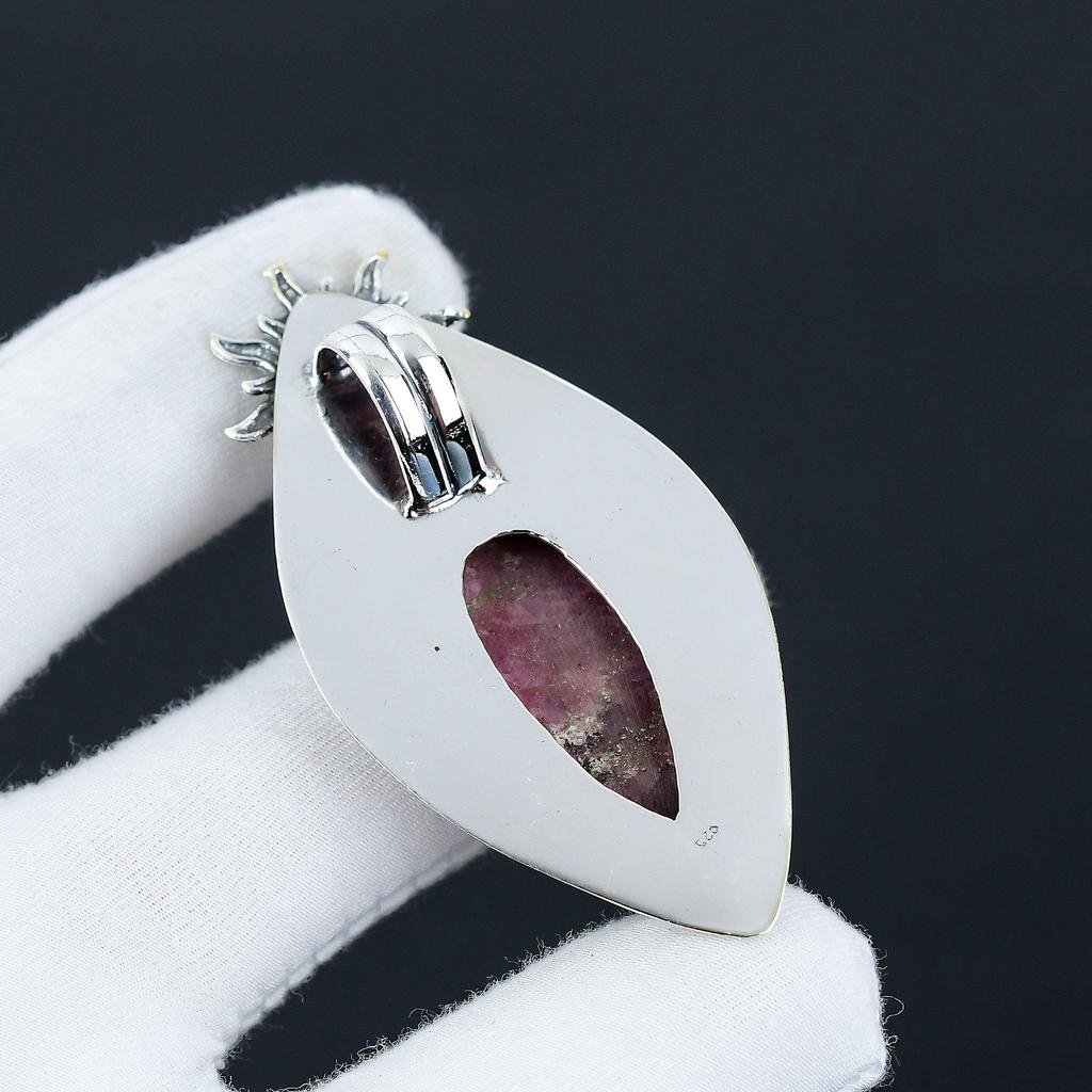 Родонит, розовый халцедон драгоценный камень кулон, натуральный родонит драгоценный камень ручной работы 925 стерлингового серебра кулон для женщин кулон для подарков