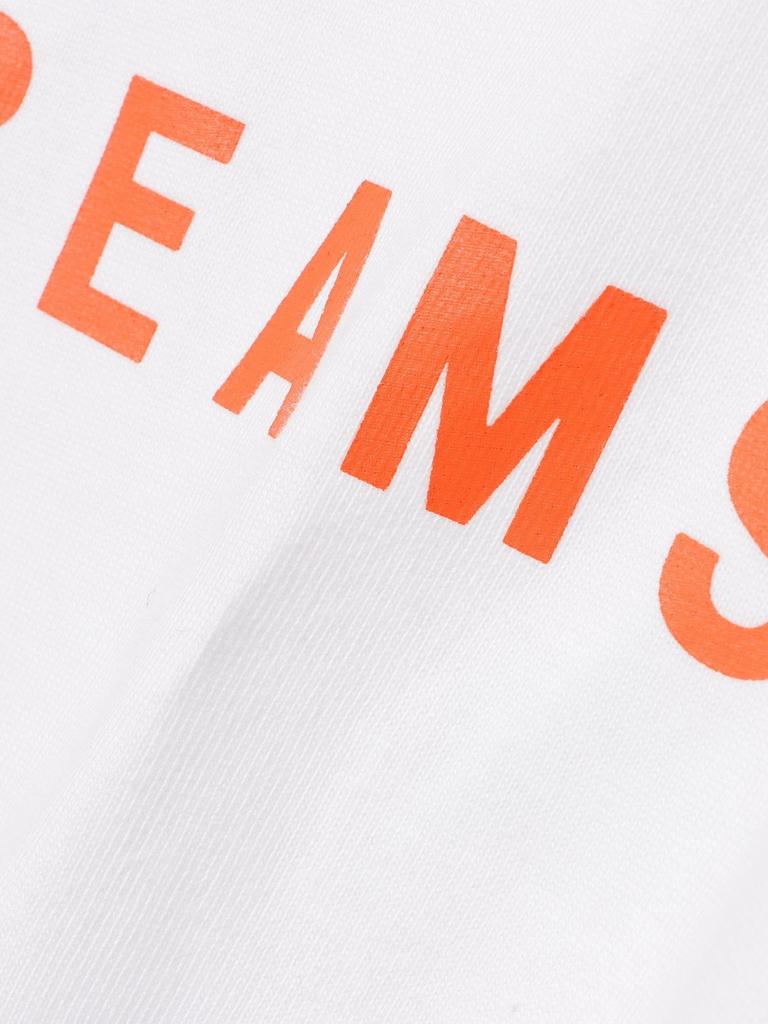 Beams Men's Short Sleeve Printed Logo T-Shirt, 2025 Spring/Summer, White, Size L, 11081083591