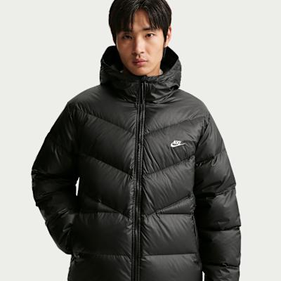 Мужские пуховики Nike WINDRUNNER Мужские Черные С капюшоном (Несъемный) Умеренный