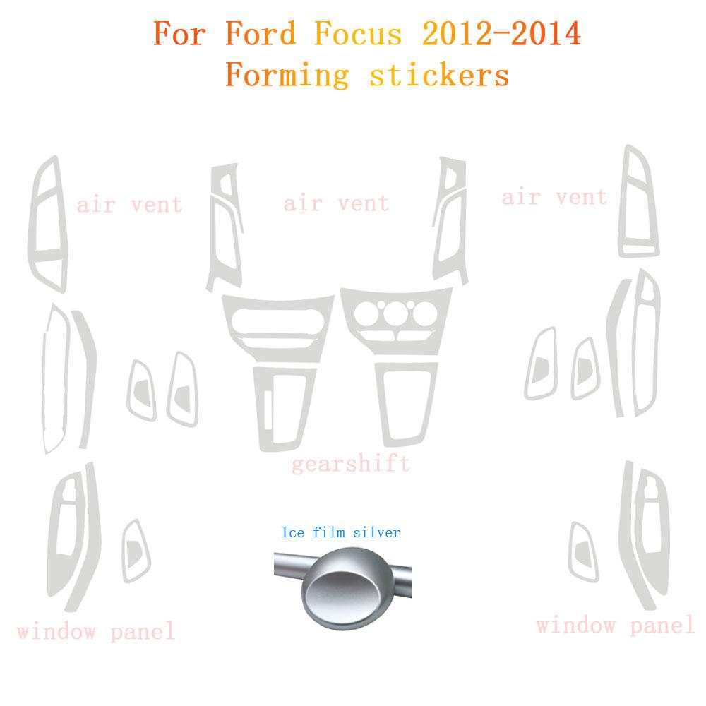 Car-Styling Carbon Fiber Car Interior Center Console Color Change Molding Sticker Decals For Ford Focus 2012-2014