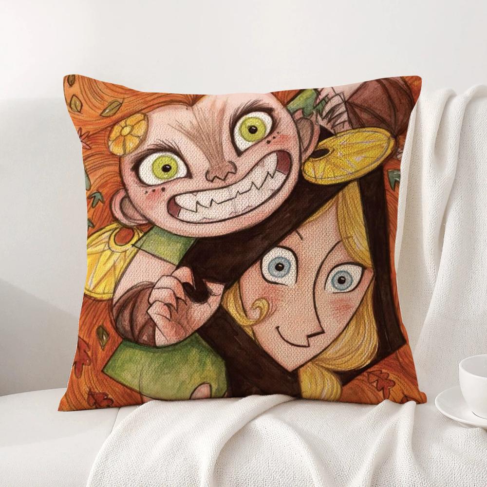 Ireland W-Wolfwalkers Cushion Cover Summer Coolness Linen Fabric Double-Sided Printing Pillow Case Sofa Home Decor Gift