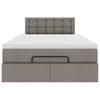 Ottoman Bed with Mattress & LEDs Taupe 120x200 cm Fabric