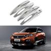 Carbon Fiber Pattern Door Handle & Bowl Decoration for Peugeot 4008/5008 - Gloss Black
