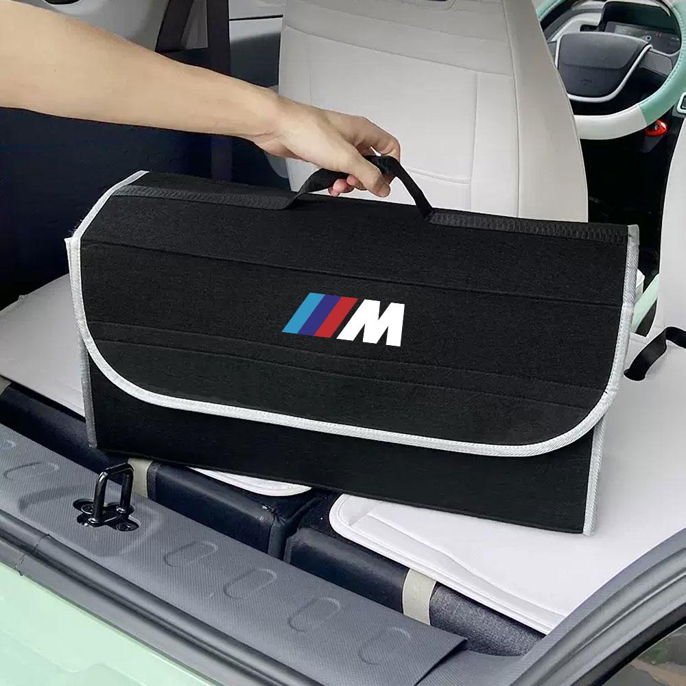 Для BMW M Performance Значки Автомобильная сумка для хранения в багажнике Фетровая ткань Органайзер Коробка Складной Автомобильный Декор Значка Аксессуары-органайзеры