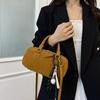 Korean Style 2024 Autumn/Winter Suede Bowling Chic Women's Versatile Handbag & Crossbody Bag