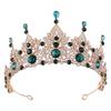 New Baroque Ancient Green Retro High-end Bridal Crown Bridal Boutique Headwear Crystal Wedding Headwear