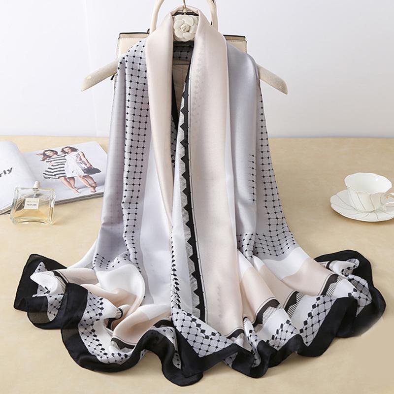 180*90см модный шарф Роскошного бренда Женский платок Шаль Накидка Весенний шарф Хиджаб Буфанда Фуляр Женская бандана Пляжные столы Шелк