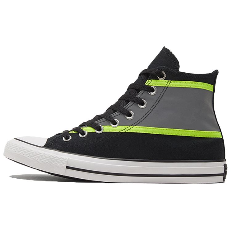 Converse Chuck Taylor All Star Hi-Vis Canvas Wrap Нескользящие Амортизирующие Высокие Кеды для Скейтбординга Унисекс Кроссовки Черный Зеленый Серый 169451C