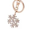 Hot Removable Christmas Gift Crystal for Woman Ladies Jewelry Key Ring Pendant Snowflake Keychain