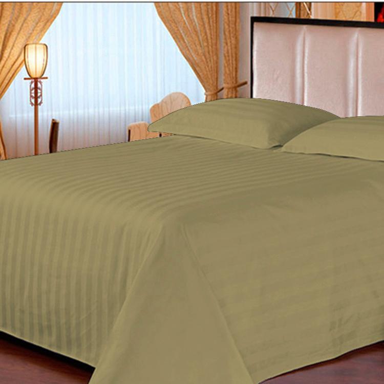 3PC Striped Flat Sheet Set In 100% Egyptian Cotton, 600TC - Includes 1 Flat Sheet & 2 Pillow Shams, Multiple Sizes & Colors