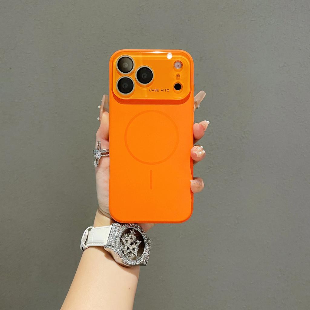 Чехол с большим окном из жидкого силикона с магнитами для iPhone 17 Air 16 15 14 13 Pro Max Для беспроводной зарядки Magsafe Матовый защитный чехол