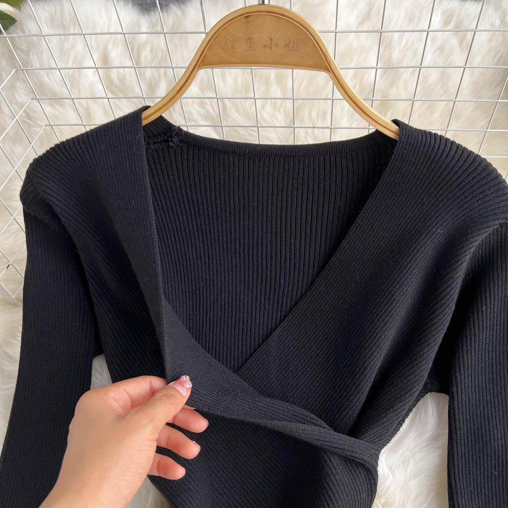 Осень-зима, женский повседневный вязаный свитер, сетчатые лоскутные платья, винтажное вечернее платье миди из тюля с v-образным вырезом и вышивкой-бабочкой