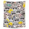 Raccoon Print Flannel Blanket Sofa Bedroom Decorative Blanket Portable Lunch Break Blanket Source