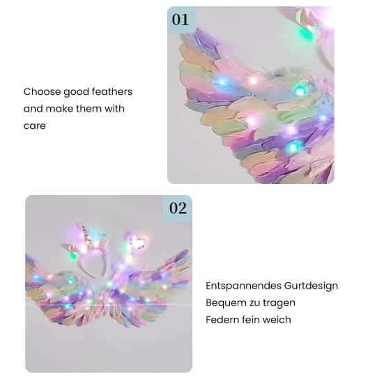 Светящаяся повязка на голову с крыльями, эльф, фея, светящаяся палочка, ангел, фея, фото-аксессуар, набор для девочек, светящийся аксессуар для костюма