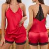 Sexy Lace Cami Pajama Set - European & American Style Ice Silk Sleepwear