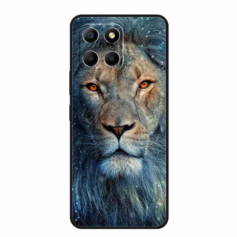 Чехол для Honor X6a Животные ТПУ Силикон Мягкая Задняя Крышка Телефона для Huawei Honor X6a HonorX6A 2023 Защитный Волк Черный Крутой Чехол