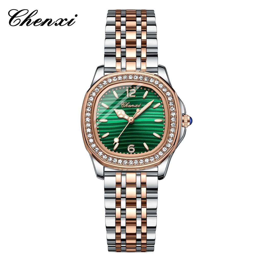 CHENXI Luxury Elegant Watches For Woman Fashion Diamond Dial Quartz Watch Ladies Rose Gold Wristwatch Waterproof Luminous