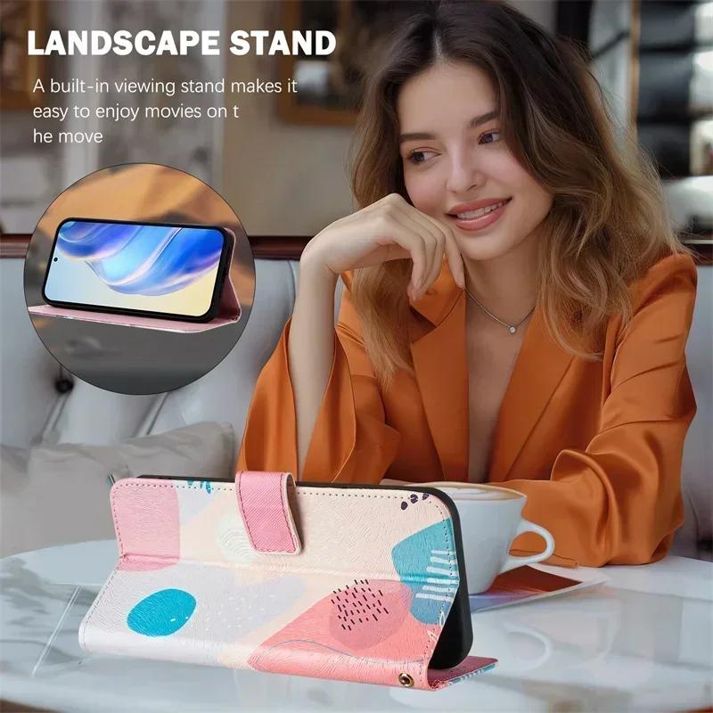 Чехол Pixel 9 для Google Pixel 9 Pro XL Флип Funda Google Pixel 8a 7a 6a 8 Pro 5a 4a 5G Кожаный Кошелек с Рисунком Чехол для Телефона