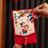 Traditional Spring Festival Cloth Red Envelopes Rectangular Chinese Style New Year's Blessing Bag Reusable with Hanging Rope