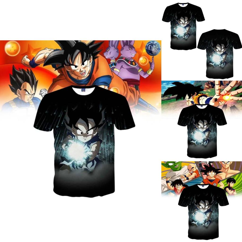 Модная мужская футболка из серии Аниме Dragon Ball с уникальной 3D-цифровой печатью для повседневной носки