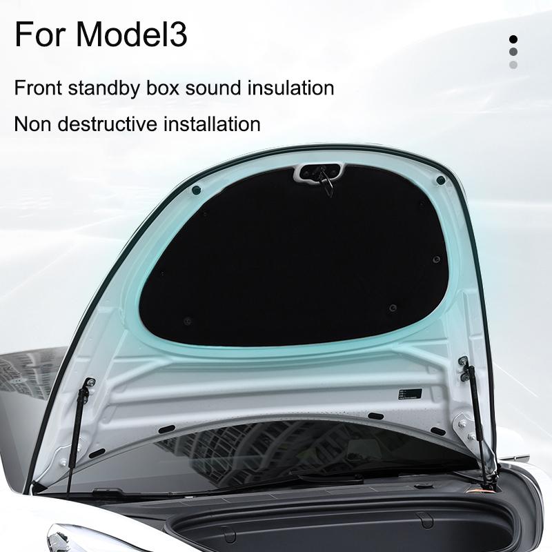 Для Tesla Model 3 2017-2023 передняя крышка багажника звукоизоляционный хлопковый внутренний капюшон Frunk/багажник звукоизоляционный пылезащитный хлопковый коврик