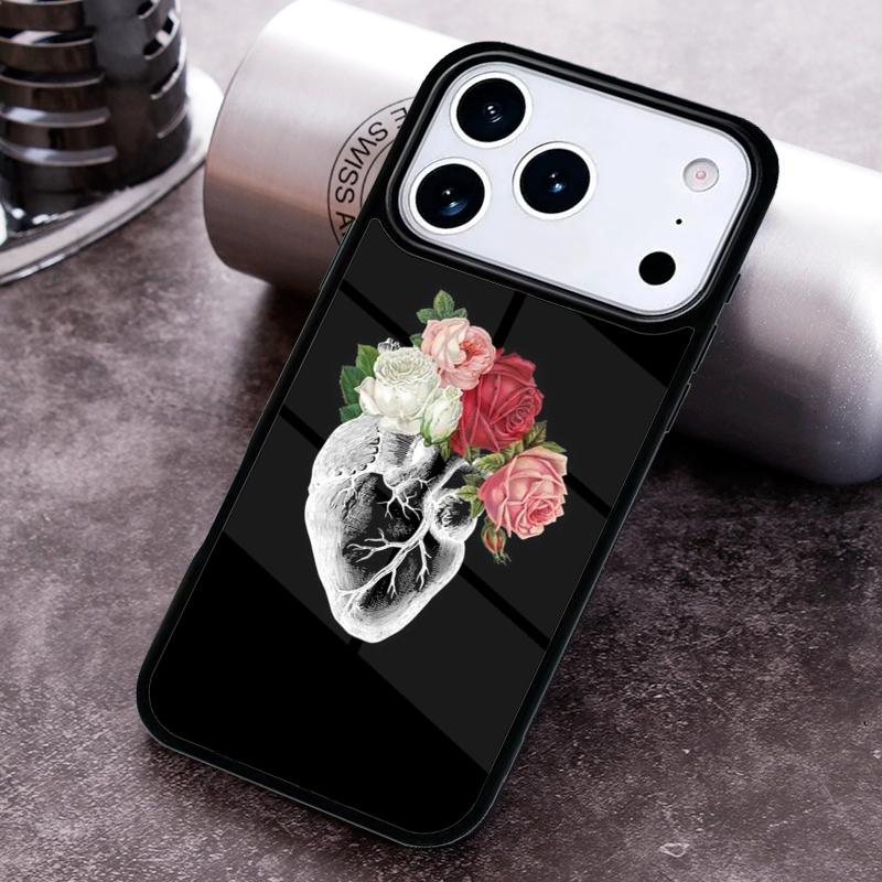Чехол для телефона с анатомией человеческого сердца для iPhone 17 16 15 Pro Max Air 14 13 12 11 Plus Ударопрочный чехол