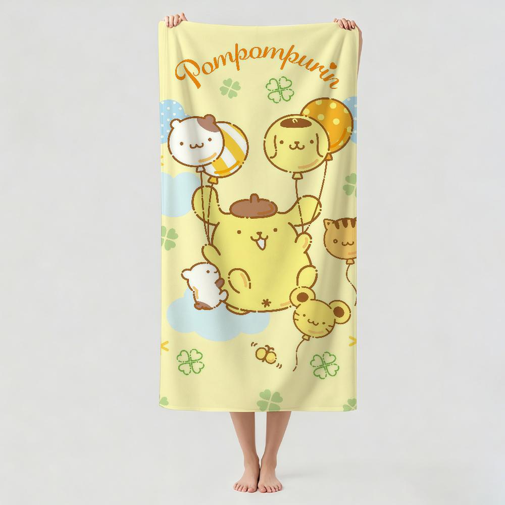 Мультяшное милое полотенце P-Pomponpurin для сушки после ванны, подходит для плавания, кемпинга, йоги, пляжа