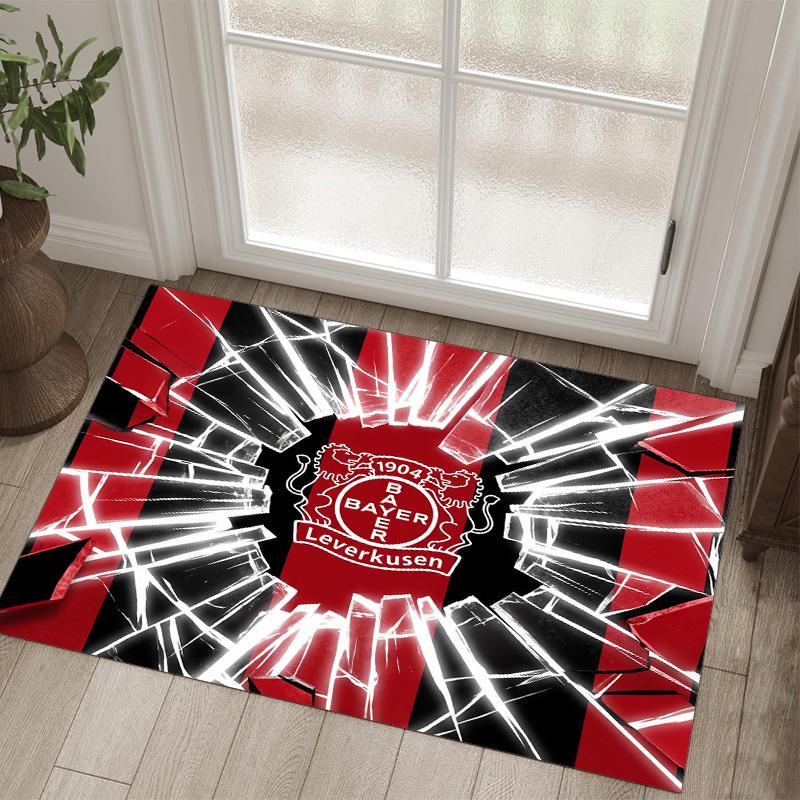Bayer Leverkusen Football Design Crystal Velvet Carpet Cozy Non?Slip Printed Rug For Bedroom Living Room Entrance