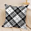 Черно-белая Стильная Наволочка для Подушки Мягкая Плюшевая Ткань Двусторонняя Печать Наволочка для Подушки на Диван для Всех Сезонов Домашний Декор Подарок