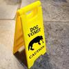 New Funny Cat Vomit Sign Bright Yellow Gift Dog Vomit Sign Yard Warning Signs Humorous Cat Decorations Crafts Pets Supplies