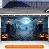 1 piece of 2D Flat background fabric Halloween night castle and pumpkin background fabric multi-functional polyester.PMJ