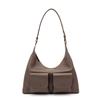 Commuter Versatile Large Capacity Tote Bag Top Layer Cowhide Shoulder Bag Women Tote Bag Gray Black E85F1160678