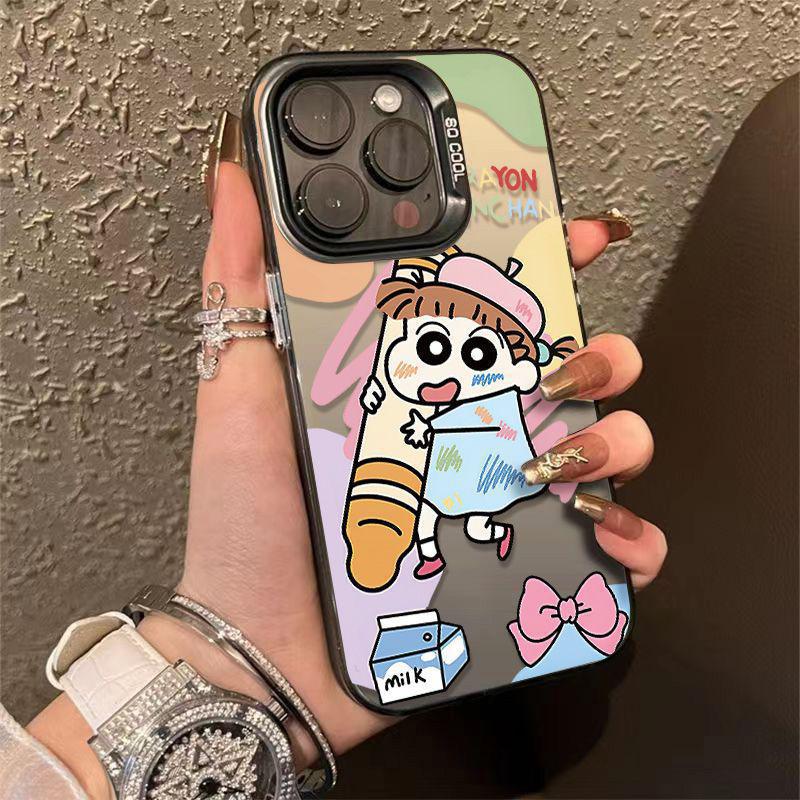 Подходит для Apple 15/14 Huawei OPPO Xiaomi vivo новый забавный карандаш Сяокуй противоударный цветной серебристый чехол для мобильного телефона