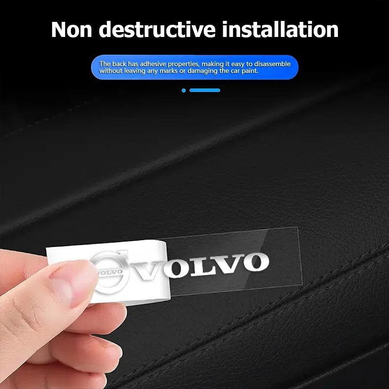 AABBJ1 3D Metal Volvo Car Logo Stickers, Interior Decorative Emblem Badge Decals for Volvo XC40 XC60 XC90 S60 S90 V50 Auto Accessories