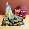 Silk Scarf Gift Box Group Purchase Gift Scarf Shawl for Mom, Elders, Birthday Gift for Girls, Practical Gift Brooch Spring Color