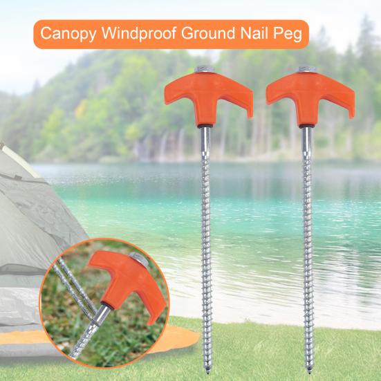 Вкручиваемый колышек для палатки, светящийся в темноте, сверхпрочный, для улицы, сада, двора, патио, газона, кемпинга, тент, навес, ветрозащитный, с резьбой, грунтовый штырь, колышек для палатки