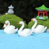 Миниатюрная фигурка лебедя Мини Белый лебедь Статуэтка из смолы Реалистичное украшение животного Кукольный домик Сказочный сад Микроландшафтное украшение