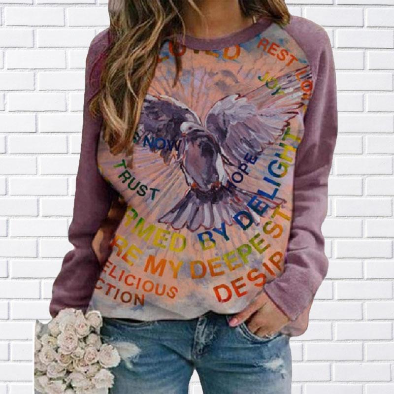 Женские футболки с 3D принтом Eagle, женские топы, пуловер с длинными рукавами и круглым вырезом, женские футболки, футболка для женщин