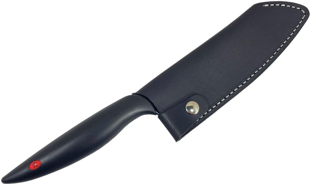 Чехол для ножа Sumikama Kasumi с титановым покрытием для ножа Santoku Длина лезвия 18 см Сделано в Японии Поставляется с крючком для предотвращения выскакивания Подлинная корова